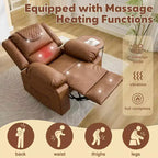 Fauteuil de massage inclinable surdimensionné, canapé simple en cuir PU avec massage par vibration, fauteuil inclinable manuel pour salon et et chambre à coucher