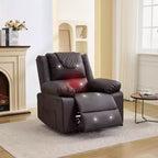 Fauteuil de massage inclinable surdimensionné, canapé simple en cuir PU avec massage par vibration, fauteuil inclinable manuel pour salon et et chambre à coucher