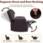 Fauteuil de massage inclinable surdimensionné, canapé simple en cuir PU avec massage par vibration, fauteuil inclinable manuel pour salon et et chambre à coucher