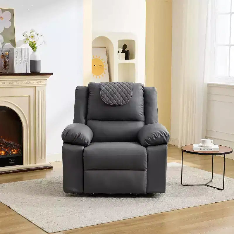 Fauteuil de massage inclinable surdimensionné, canapé simple en cuir PU avec massage par vibration, fauteuil inclinable manuel pour salon et et chambre à coucher