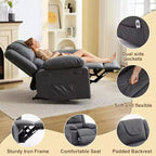 Fauteuil de massage inclinable surdimensionné, canapé simple en cuir PU avec massage par vibration, fauteuil inclinable manuel pour salon et et chambre à coucher