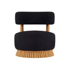 Fauteuil d'appoint moderne sans accoudoirs avec piètement unique, chaise rembourrée en bouclé pour le salon, la chambre ou le coin lecture - Panipeachy
