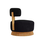 Fauteuil d'appoint moderne sans accoudoirs avec piètement unique, chaise rembourrée en bouclé pour le salon, la chambre ou le coin lecture - Panipeachy