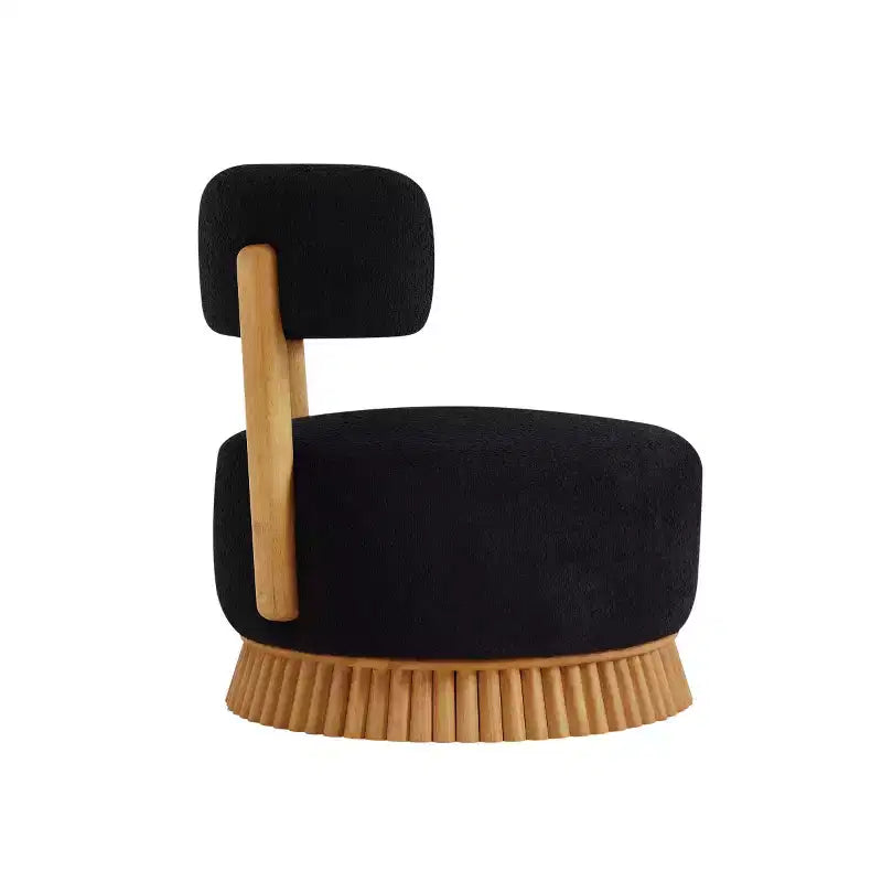 Fauteuil d'appoint moderne sans accoudoirs avec piètement unique, chaise rembourrée en bouclé pour le salon, la chambre ou le coin lecture - Panipeachy