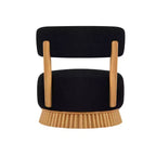 Fauteuil d'appoint moderne sans accoudoirs avec piètement unique, chaise rembourrée en bouclé pour le salon, la chambre ou le coin lecture - Panipeachy