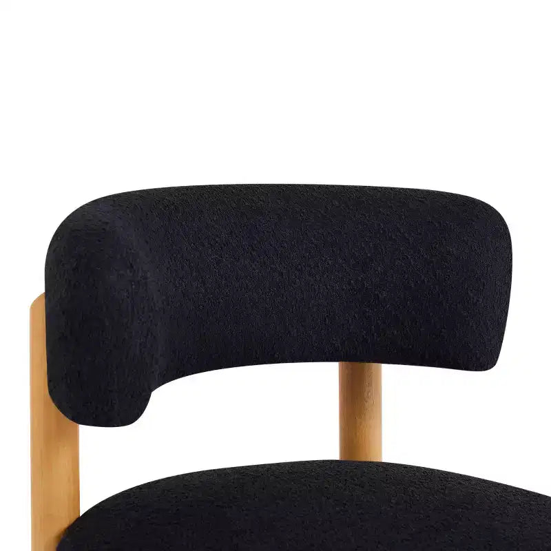 Fauteuil d'appoint moderne sans accoudoirs avec piètement unique, chaise rembourrée en bouclé pour le salon, la chambre ou le coin lecture - Panipeachy