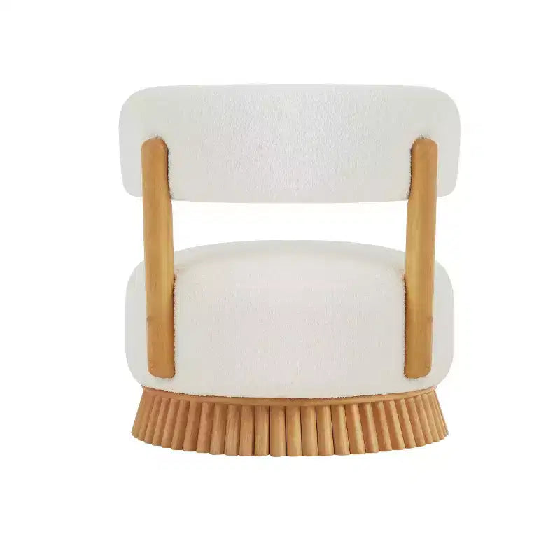 Fauteuil d'appoint moderne sans accoudoirs avec piètement unique, chaise rembourrée en bouclé pour le salon, la chambre ou le coin lecture - Panipeachy