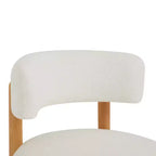 Fauteuil d'appoint moderne sans accoudoirs avec piètement unique, chaise rembourrée en bouclé pour le salon, la chambre ou le coin lecture - Panipeachy
