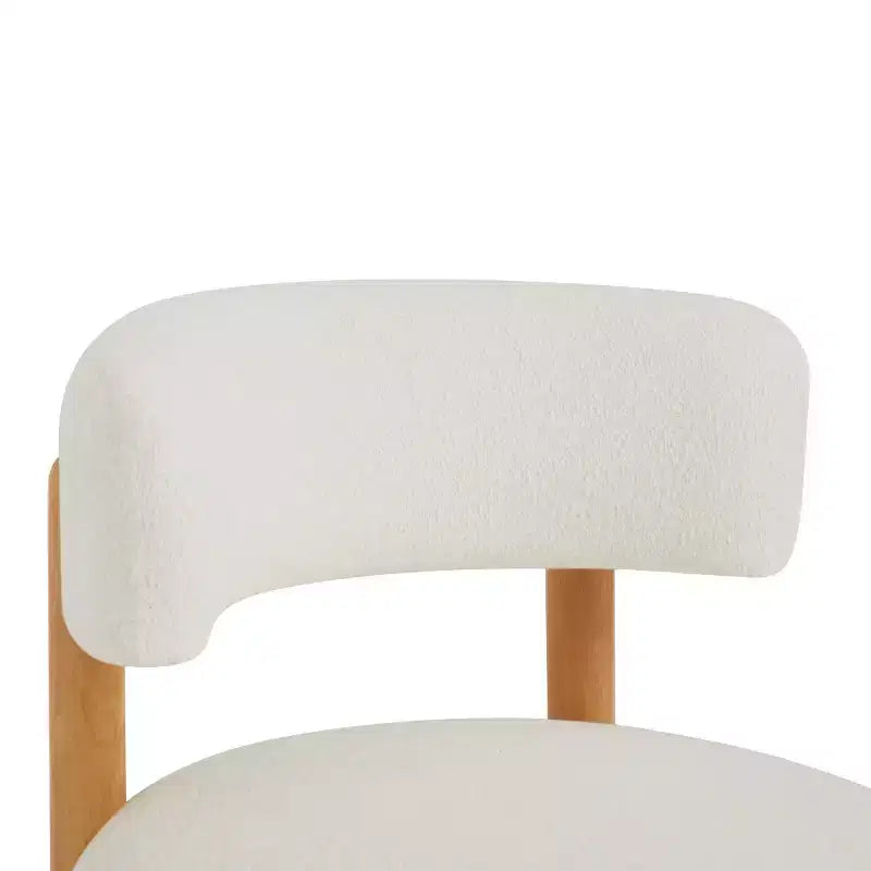 Fauteuil d'appoint moderne sans accoudoirs avec piètement unique, chaise rembourrée en bouclé pour le salon, la chambre ou le coin lecture - Panipeachy