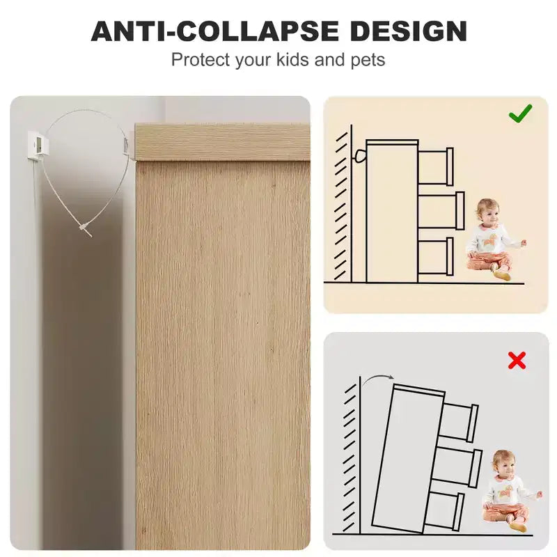 Commode double en bois naturel 46,8" avec 7 tiroirs et poignées intégrées, pour chambre à coucher ou salon