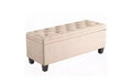 TUYOHW 40 Modern Tufted Storage Ottoman Bench-Linen Fabric Entryway Seat,End of Bed Bench with Metal Frame for Living Room & Bedroom