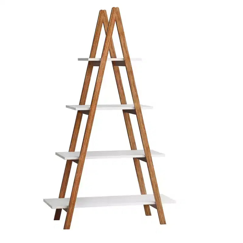 Étagère en bois avec cadre en forme d'échelle, étagère de présentation ouverte, étagère de rangement en forme d'échelle pour plantes, meuble de rangement pour salon