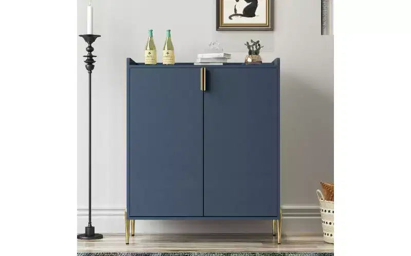Buffet 2 portes, buffet en bois composite avec étagères réglables, meuble bar avec casier à bouteilles et étagère de rangement réglable