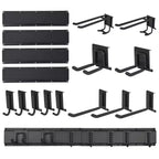 Tool Organizer, Garage Organizer  64 in Heavy Duty Metal Wall Mount Shovel Broom Holder with 12 Adjustable Hooks