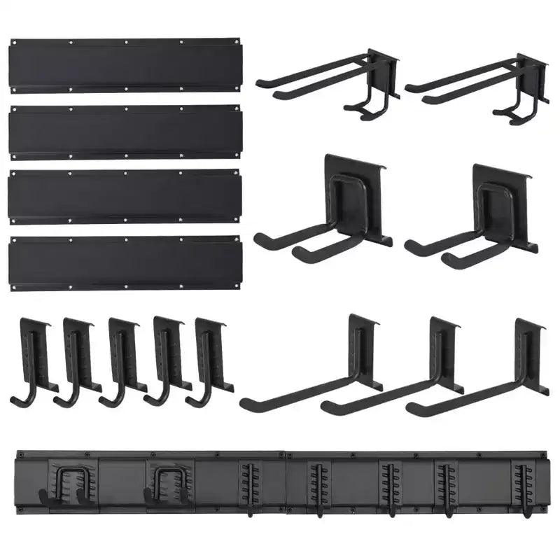 Tool Organizer, Garage Organizer  64 in Heavy Duty Metal Wall Mount Shovel Broom Holder with 12 Adjustable Hooks