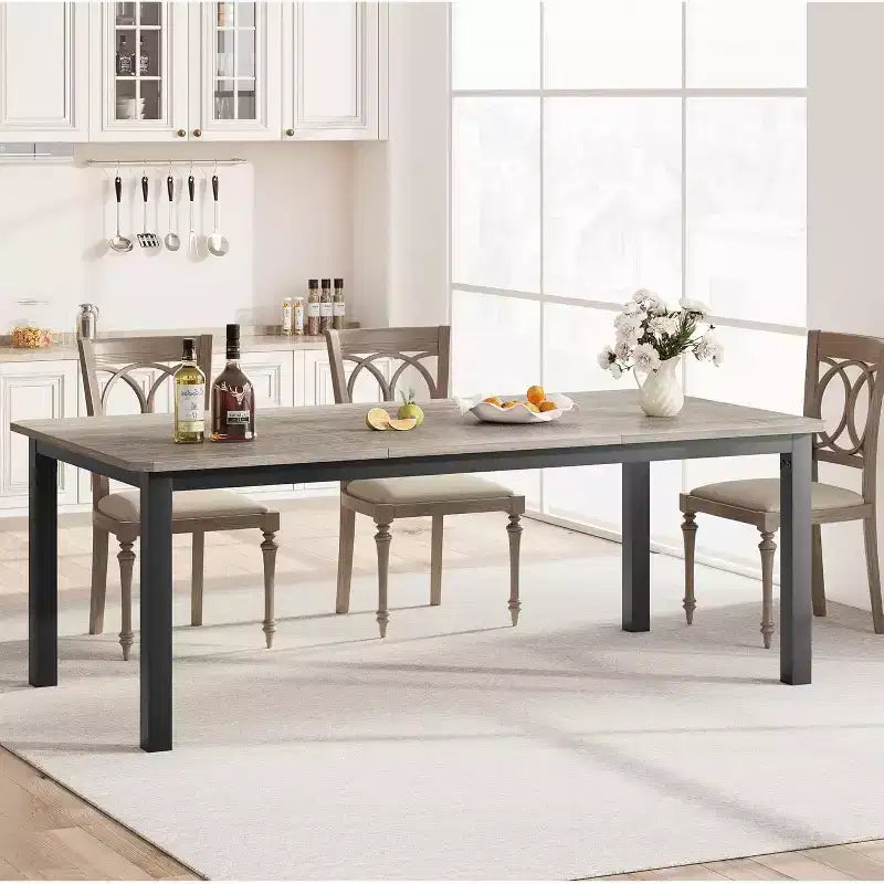 Grand bureau d'ordinateur de 199,9 cm, grande station de travail de bureau industrielle pour 2 personnes, large table d'étude/écriture, bureaux d'ordinateur portable de style moderne pour bureau à domicile