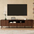 Storage TV Stand for TVs up to 85, TV Console Media Console TV Cabinet Media Entertainment Center with Press-to-open Door, Walnut - ModernLuxe