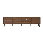 Meuble TV de rangement pour téléviseurs jusqu'à 85 pouces, Console TV Meuble TV Meuble de divertissement avec porte à ouverture par pression, Noyer