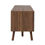 Meuble TV de rangement pour téléviseurs jusqu'à 85 pouces, Console TV Meuble TV Meuble de divertissement avec porte à ouverture par pression, Noyer