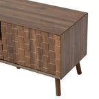 Meuble TV de rangement pour téléviseurs jusqu'à 85 pouces, Console TV Meuble TV Meuble de divertissement avec porte à ouverture par pression, Noyer