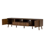 Meuble TV de rangement pour téléviseurs jusqu'à 85 pouces, Console TV Meuble TV Meuble de divertissement avec porte à ouverture par pression, Noyer