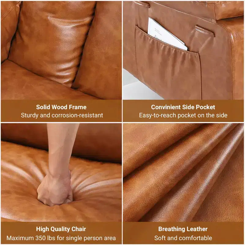 Fauteuil inclinable électrique grand format pour personnes âgées, siège extra large, massage chauffant, canapé électrique en similicuir avec porte-gobelets et poches latérales, beige