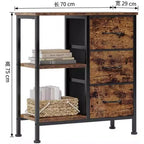 Meuble de classement à 3 tiroirs, support d'imprimante avec 2 étagères de rangement ouvertes, meuble de classement en tissu sous le bureau, organisateur de bureau pour le bureau à domicile