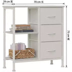 Meuble de classement à 3 tiroirs, support d'imprimante avec 2 étagères de rangement ouvertes, meuble de classement en tissu sous le bureau, organisateur de bureau pour le bureau à domicile