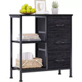 3 Drawer File Cabinet, Printer Stand with 2 Open Storage Shelves, Fabric Filing Cabinet Under Desk Office Organizer for Home Office