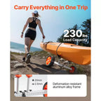 Chariot de kayak, capacité de charge de 104 kg, chariot de canoë avec pneus increvables de 10 pouces et béquille, montage et démontage en quelques secondes, multicolore