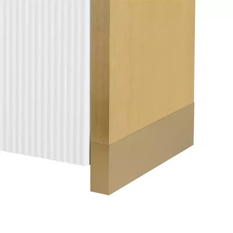Bahut contemporain à portes ondulées avec coins arrondis et étagères réglables, Armoire de rangement pour cuisine, salle à manger, salon, chambre à coucher