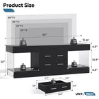 Meuble TV de 55,88 cm de haut avec étagères de rangement et tiroirs, meuble de console multimédia de jeu LED de 152,4 cm pour téléviseurs 32/43/55/65