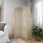 Paravent blanc éclectique en bois – Olivia & May