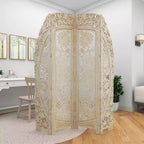 Paravent blanc éclectique en bois – Olivia & May