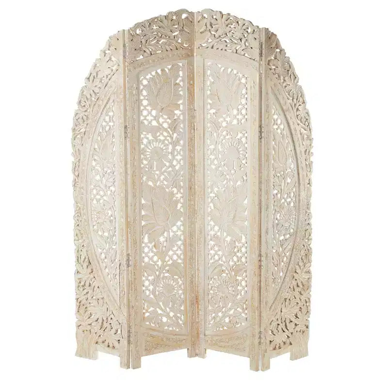 Paravent blanc éclectique en bois – Olivia & May