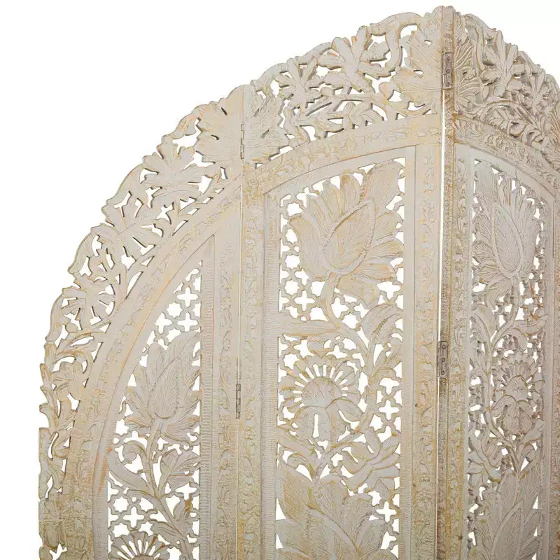 Paravent blanc éclectique en bois – Olivia & May