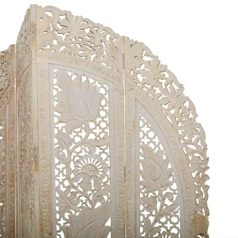 Paravent blanc éclectique en bois – Olivia & May