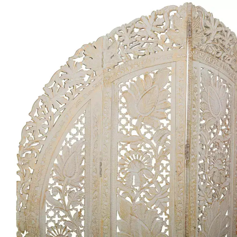 Paravent blanc éclectique en bois – Olivia & May